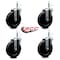 Service Caster 5'' Hard Rubber Wheel Swivel 7/16'' Grip Ring Stem Caster Set, 4PK SCC-GR20S514-HRS-716138-4 - alternate 2